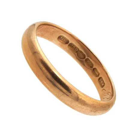 Sileä sormus, kaiverrettu, koko 18½, 750,  Paino: 4,4 g