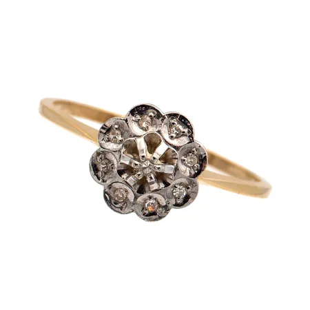 Timanttisormus 9xn.0.005ct, koko 16¾, 750, Paino: 1,8 g