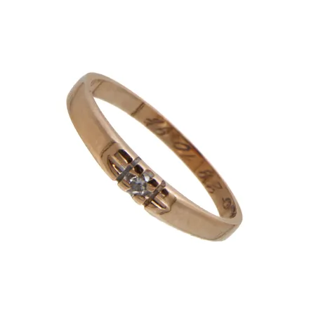 Timanttisormus, 1xn.0.02ct, koko 16, kaiverrettu, 585, Paino: 1,4 g