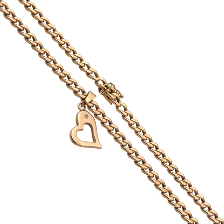 Kaulakoru timantilla 1xn.0.02ct, ketjun pituus 48.5cm, ketjun leveys 4.7mm, riipuksen korkeus 27mm, 585, Paino: 18,1 g