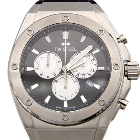Teräsrannekello TW Steel, CEO Tech Chronograph Limited Edition, CE404, Ø 44mm, quartz, silikoniranneke, laatikko.