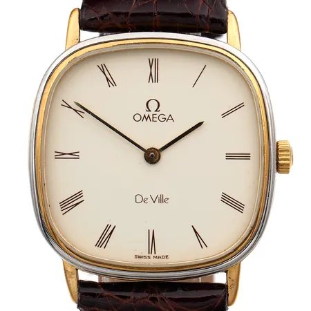 Teräsrannekello Omega De Ville, Ø 29mm, manuaalivetoinen, sarjanumero 43883967, caliberi 625, 17-kivinen, pituus 160-200mm.