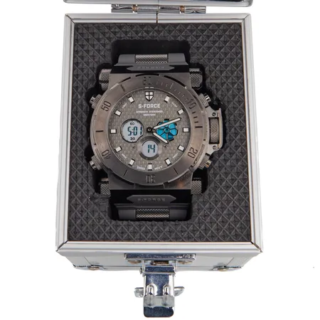 Teräsrannekello S-Force Adonis Chronograph, P2208-O, 100M/330FT, quartz, rungon Ø 48mm, kumiranneke