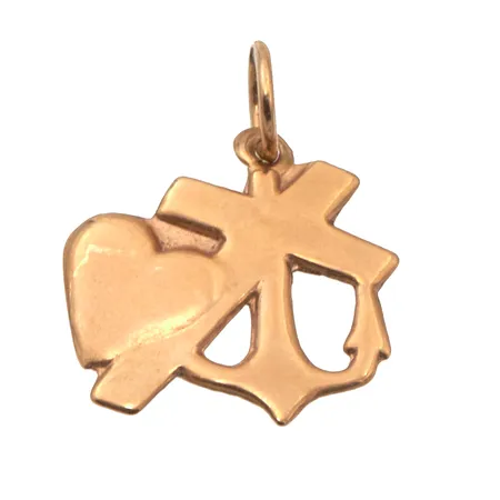 Usko- toivo- ja rakkaus-riipus, korkeus 15mm, 585,  Paino: 0,3 g