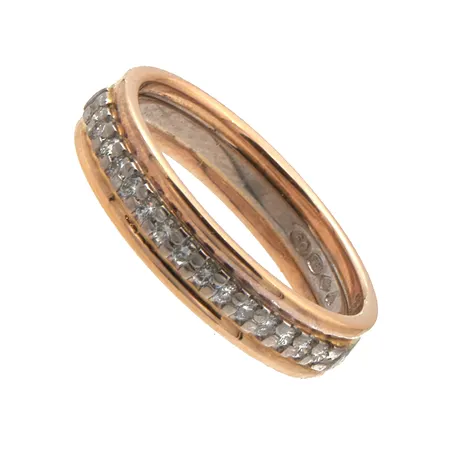 Timanttisormus 15xn.0.01ct, AT, koko 16½, 585 valko- ja keltakulta, Paino: 3,5 g