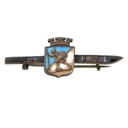 Emaloitu rintaneula, leveys 41mm, 925br,  Paino: 3,2 g