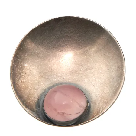 Rintaneula kivellä, Ø40mm, 925br, Paino: 17,3 g