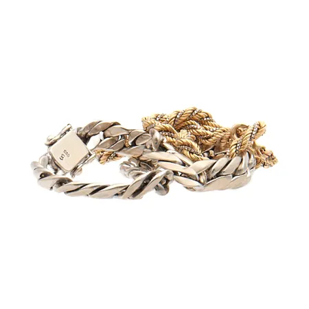 Viallinen kaulaketju ja ranneketju, 585, Paino: 15,2 g