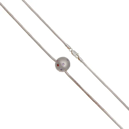 Kivikaulakoru, ketjun pituus 45cm, riipuksen Ø 13mm, 925br, Paino: 15,3 g