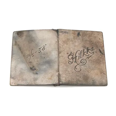 Hopeiset muistivihon kuoret, kaiverrettu, mitat 58x40mm, 813h,  Paino: 19,1 g