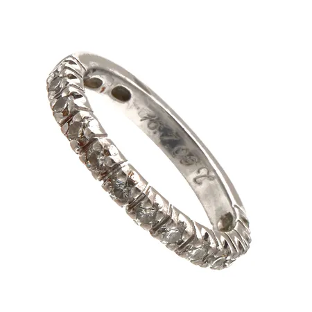 Timanttisormus 13xn.0.02ct, kaiverrettu, koko 15, 585 valkokulta, Paino: 2,7 g