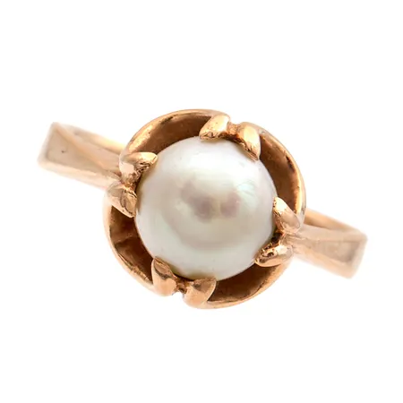 Helmisormus, koko 17, kaiverrettu, käytön jälkiä, 585br, Paino: 4 g