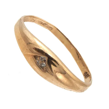 Taittunut sormus kivellä, koko 17½, 585br, Paino: 1,1 g