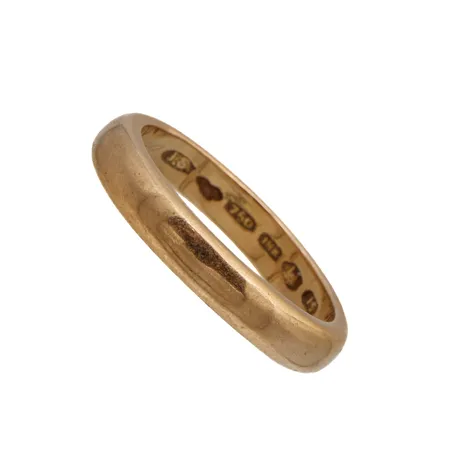 Sileä sormus, koko 19½, kaiverrettu 750,  Paino: 8,3 g