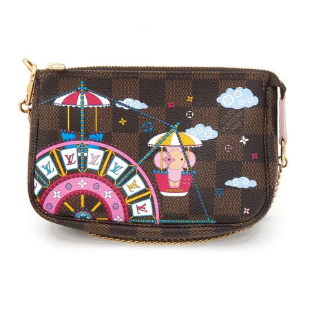 Laukku Louis Vuitton, Mini Pochette, N60402, Made in France, SF3210, mitat 3x10x15cm, kuitti, dustbag ja laatikko.