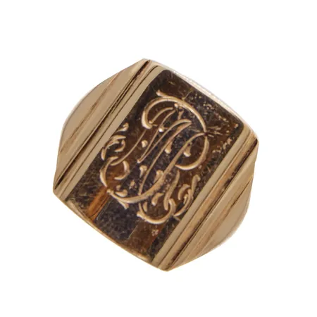 Kantasormus, koko 16, kaiverrettu, 585, Paino: 5,5 g