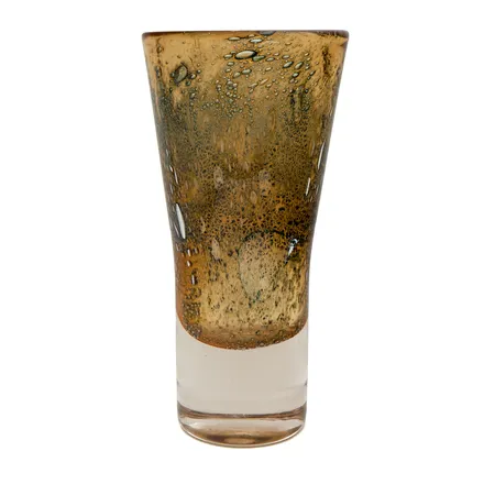 Maljakko, Nuutajärvi, Volcano, design Heikki Orvola, korkeus 28cm, signeeraus Heikki Orvola Nuutajärvi Notsjö, reunassa avonainen kupla, pohjassa kulumaa Ei lähetetä