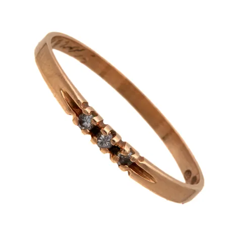 Timanttisormus 3xn.0.01ct, kaiverrettu, koko 18, 585,  Paino: 1,1 g