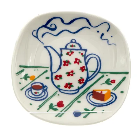 Seinälautanen, Arabia, Cumulus, Heikki Orvola, mitat 12x12cm