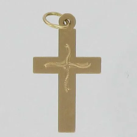 Ristiriipus, kaivertamatom. 585, paino 0,4g Vikt: 0,4 g