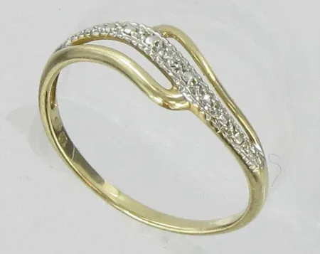 Timanttisormus 1xn.0.005ct, kaivertamaton, koko 16¾, 585, paino 1,0g Vikt: 1   g