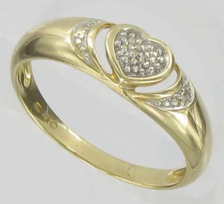 Timanttisormus 1xn.0.005ct, kaivertamaton, koko 17½, 585, paino 1,9g Vikt: 1,9 g