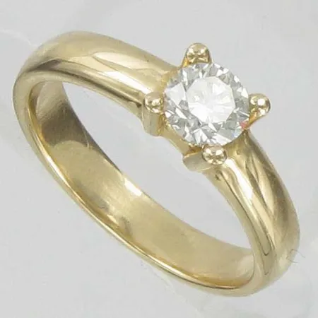 Timanttisormus, 1xn.0.55ct, kaivertamaton, koko 17, 585, paino 4,5g Vikt: 4,5 g