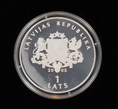 Hopeinen juhlaraha Jääkiekon MM Riga 2006, 925, paino 31,4g Vikt: 31,4 g
