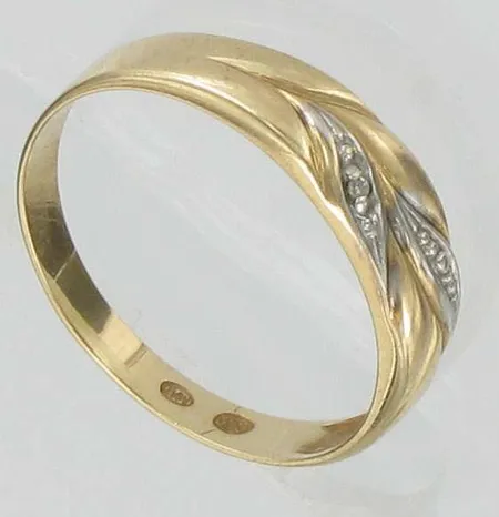 Timanttisormus 1xn.0.005ct, kaivertamaton, koko 17¾, 585, paino 1,4g Vikt: 1,4 g