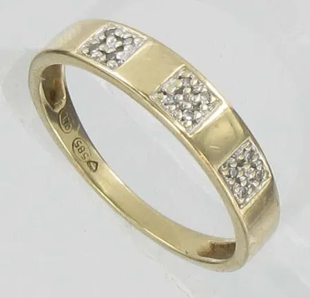 Timanttisormus 12xn.0.005ct, kaivertamaton, koko 17, 585, paino 1,8g Vikt: 1,8 g