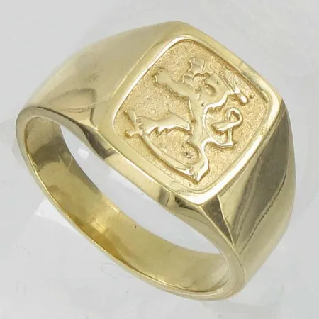 Leijonakantasormus, kaivertamaton, koko 21, 585, paino 14,2g Vikt: 14,2 g