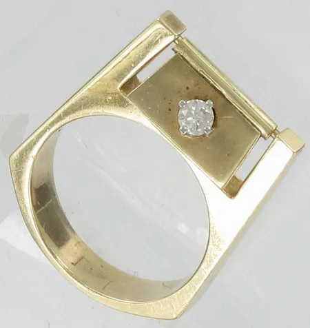 Timanttisormus 2xn.0.09ct, kaivertamaton, koko 16¼, 585, paino 6,8g Vikt: 6,8 g