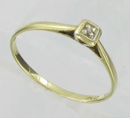Timanttisormus 1xn.0,005ct, kaivertamaton, koko 17, 585 paino 1,0g Vikt: 1   g