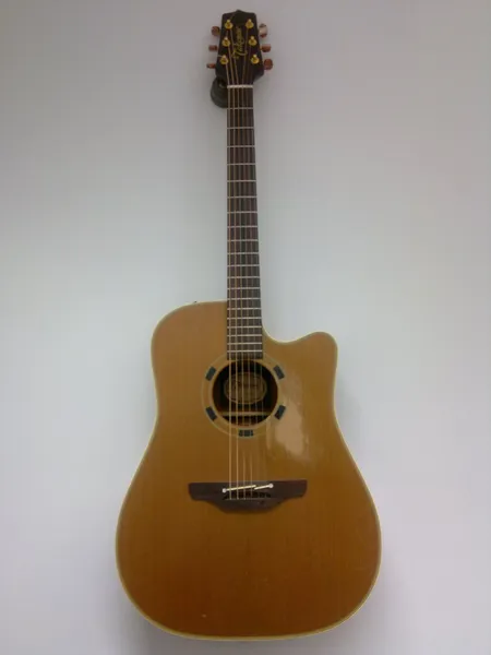 Elektroakustinen kitara Takamine EN-10C kannessa kulumia  laukussa