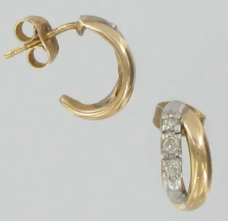 Timanttikorvakorut 6xn.0.03ct, 585, paino 2,3g Vikt: 2,3 g