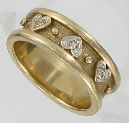 Timanttisormus, 3xn.0,005ct, kaivertamaton, koko 16¼, 375, paino 5,0g Vikt: 5   g