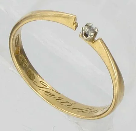 Timanttisormus, 1xn.0,005ct, viallinen, 750, paino 1,5g Vikt: 1,5 g