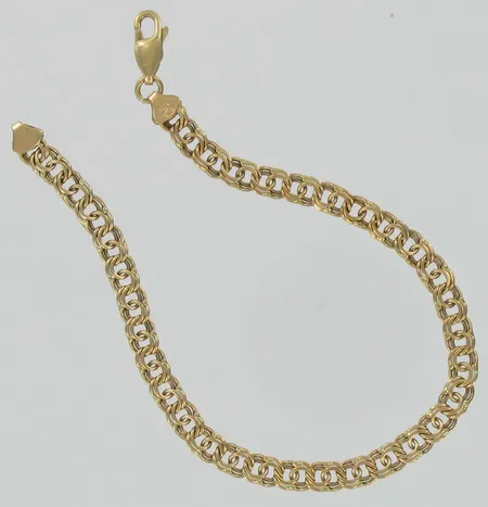 Bismarkranneketju, pituus 19,0cm, 585, paino 7,1g Vikt: 7,1 g