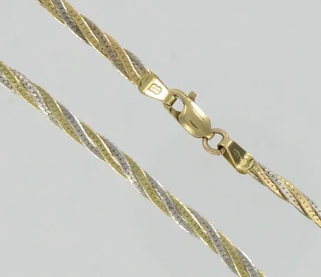 Kaulaketju, pituus 42,0cm, 585, 2-väri, paino 7,2g Vikt: 7,2 g