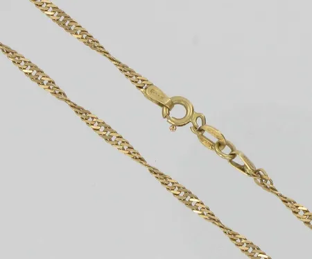 Singaporekaulaketju, pituus 61,0cm, 585, paino 5,5g Vikt: 5,5 g