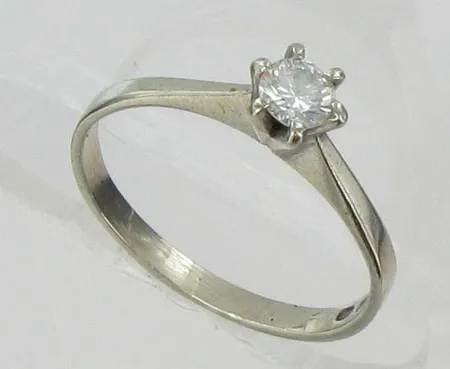 Timanttisormus, 1xn.0,20ct, kaivertamaton, koko 16, 585vk, paino 1,4g Vikt: 1,4 g
