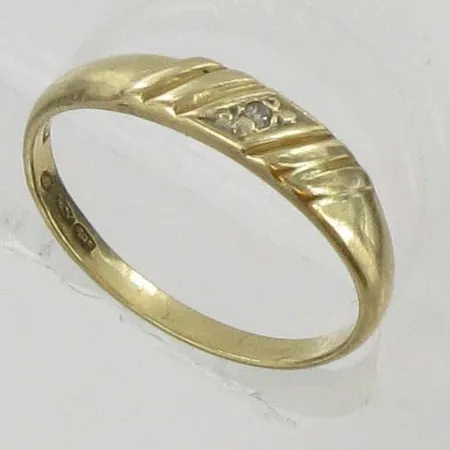 Timanttisormus, 1xn.0,005ct, kaivertamaton, koko 15½, 585, paino 1,1g Vikt: 1,1 g