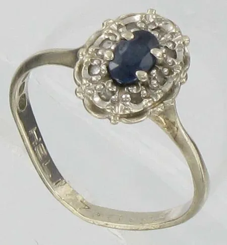 Kivisormus timanteilla 8xn.0.005ct, viallinen, 585vkbr, paino 2,3g Vikt: 2,3 g