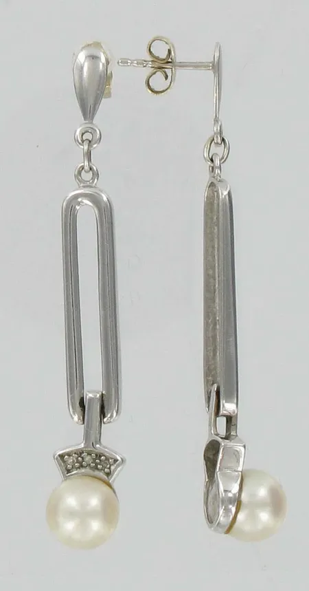 Helmikorvakorut timanteilla 6xn.0.005ct, 585br, paino 5,8g Vikt: 5,8 g