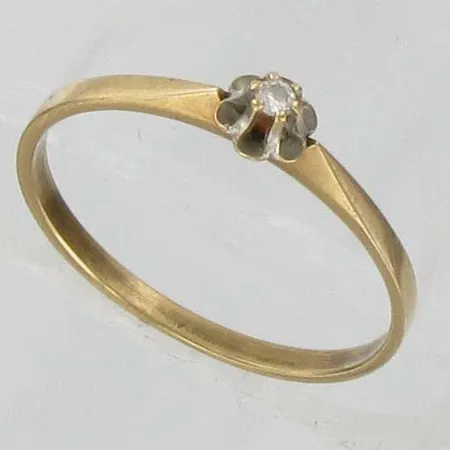 Timanttisormus, 1xn.0,005ct, kaivertamaton, koko 18, 585, paino 1,2g Vikt: 1,2 g