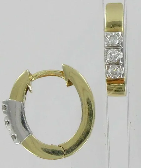Timanttikorvakorut, 6xn.0,02ct, 585, paino 3,4g Vikt: 3,4 g