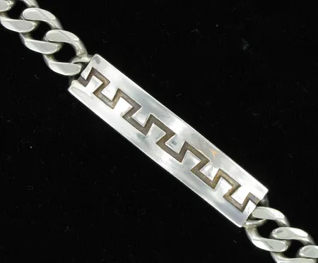 Laattaranneketju, kaivertamaton, pituus 20,5cm, 925, paino 42,7g Vikt: 42,7 g