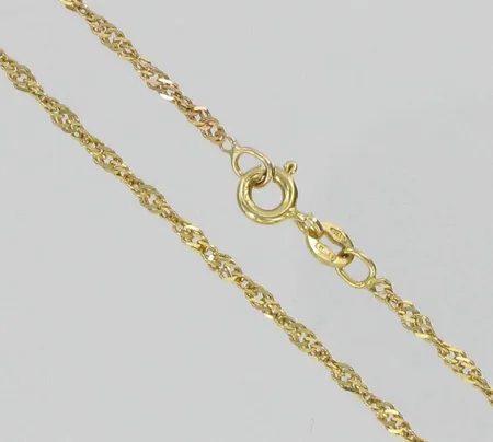 Singaporekaulaketju, pituus 42,0cm, 585, paino 2,3g Vikt: 2,3 g