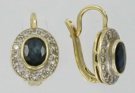 Sinisafiirikorvakorut timanteilla 32xn.0.01ct, 585br, paino 6,8g Vikt: 6,8 g