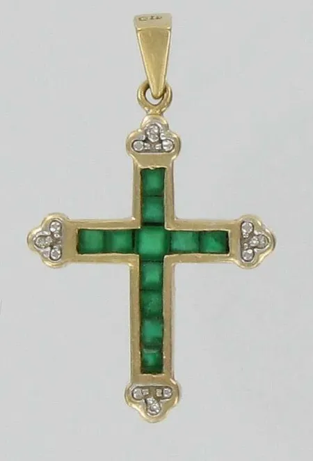 Smaragdiriipus timanteilla 4xn.0.005ct, 585br, paino 2,0g Vikt: 2   g